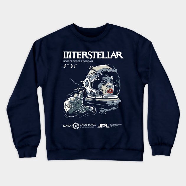 Interstellar Wormhole Handshake Crewneck Sweatshirt by wearableitems